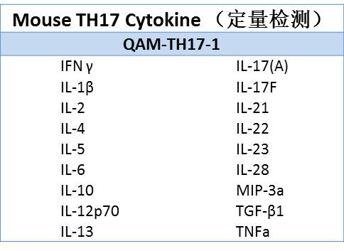 小鼠TH17細(xì)胞因子抗體芯片
